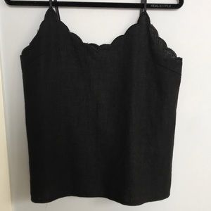 Linen scallop cami tip
